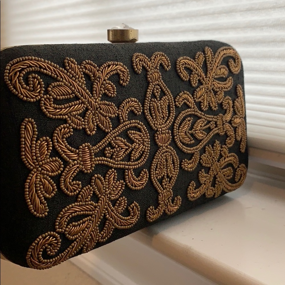 Gold Beaded Clutch